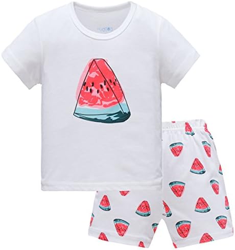 Schmoopy Girls Pajamas with Watermelon for Toddler and Little Kid Girls 5T