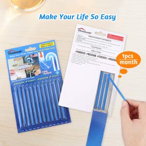 Drain Sticks Drain Stix Drainstix Sink Sticks Drain Cleaner & Deodorizer Sticks for Clogs Keep Odor Free for Kitchen Bathroom Sinks Septic Tank Safe 24 Pcs (Blue Drain Sticks 24Pcs) - Thumbnail 5