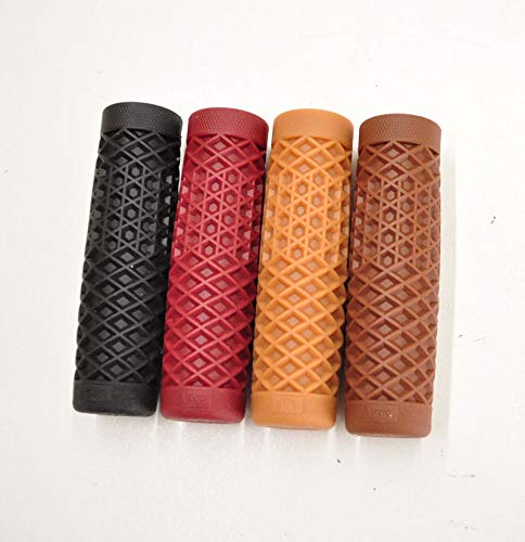 Vans"Waffle" Pattern Rubber Motorcycle Grips - OXBLOOD RED - Sold as a pair for 1" bars - Made In The USA ... - Thumbnail 6