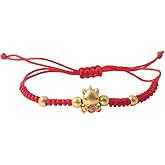 QRH Chinese New Year of The Horse Bracelets Handmade Woven Gold Horse Red String Rope Bracelet Zodiac Horses Braided Rope Corded Bracelets Horses Good Luck Blessing New Year Bracelet Gift