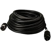Coleman Cable 01919 100-Foot 50-Amp Twist-Lock Generator Power Extension Cord, 6/3 & 8/1 SEOW (Black)