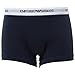 Emporio Armani Men's 2 Pack Cotton Trunk, White/Marine, Medium