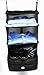 Grand Fusion Stow-N-Go Portable Hanging Travel Shelves, Packing Organizer for Luggage. Carry on Closet for Clothes. Expandable Packing Cube. Travel Essentials. (Black - L, L = (L) 11.8