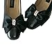 Satin Big Bow Pearl Shoe Clips Shoe Ornaments Shoe Ribbon Charm Accessory (Black)