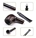 Futeng Handmade Straight Stems Ebony Wooden Smoking Tobacco Pipe with Accessories (Filter Elements, Filter Balls, 3 in 1 Scraper, Pipe Cleaners, Pipe tip Grips, Bag, Gift Box) (Wood Grain)