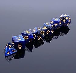 CREEBUY DND Dice Set Dark Blue Mix Black Nebula