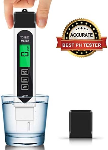TDS Meter, Water Quality Tester EC Meter & Temperature Meter 3 in 1 0-9990ppm, Ideal Water Test Meter for Drinking Water, Aquariums, etc
