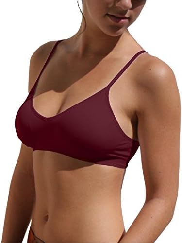 Blue 55 Women's Bralette Wireless Padded Bra Top Sexy Everyday Basic Deep V-Neck