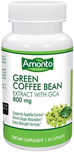 Green Coffee Bean Extract with GCA 60 Caps- Max Strength Natural Green Coffee Bean with 50% Green Coffee Antioxidant for Weight Loss | Maintains Normal Blood Sugar Levels