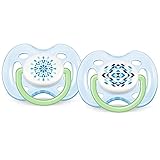 Philips Avent BPA Free Contemporary Freeflow Pacifier, Blue/Green, 0-6 Months, 2 Count