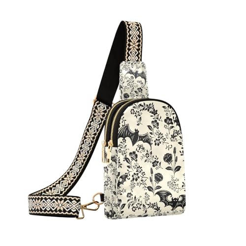 NCRJCZQL Crossbody Sling Bag for Women Leather Shoulder Chest Bag Small Fanny Pack for Hiking Travel