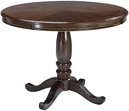 Ashley Express Round Dining Table in Medium Brown Finish