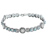 Retro Bohemian Ethnic Style Turquoise Flower Collar Neck Chain Choker Necklaces For Women Fashion Jewelry