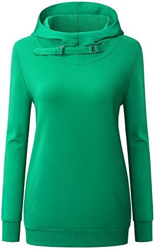 Sweatshirt Tunic,Ca Kra Long Sleeve O Neck Pullover Sweatshirts with Pocket Green,XXL
