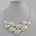 JANE STONE Silver Color Bubble Bib Necklace Fancy Chunky Necklace Fashion Jewelry Statement Necklace Evening Party Jewellery(Fn0564-S-Ivory)