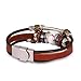 Fashion Plaza Women Girls Ceramics Bead Flower Engraved Triple Leather Bracelet L97