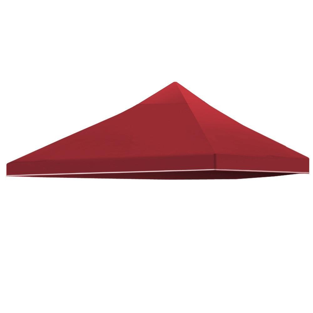 Popamazing 3x3m Garden Gazebo Top Cover Roof Replacement Sun Proof Tent Canopy Pavilion Roof Wine Red