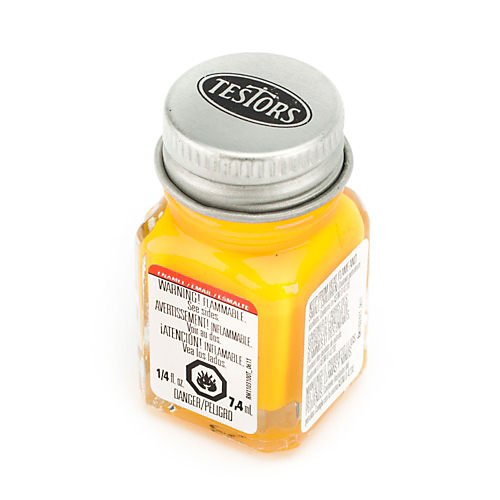 Testors Enamel Paint, Flat Yellow, 1/4-Ounce