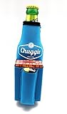 Chuggie Beer Bottle with Two Pockets - Holds Cigarette and Lighter, Phone, Keys, 3mm Neoprene (Blue)