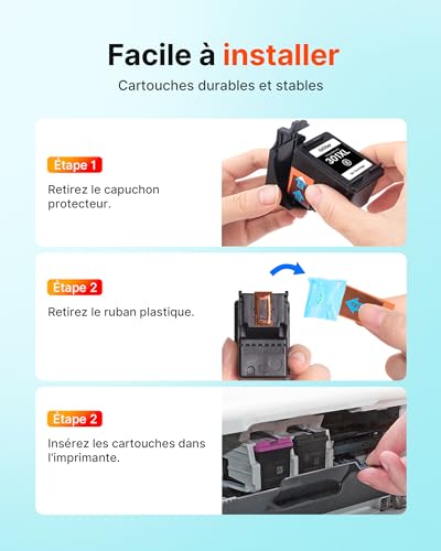 Glliter 301 301 XL Ink Cartridge for HP 301 Black Ink Cartridge Compatible with HP Envy 5530 4500 4507 4508 5534 Deskjet 2547 2510 3055a 3050 Officejet 4630 3050 (Black and Colour)