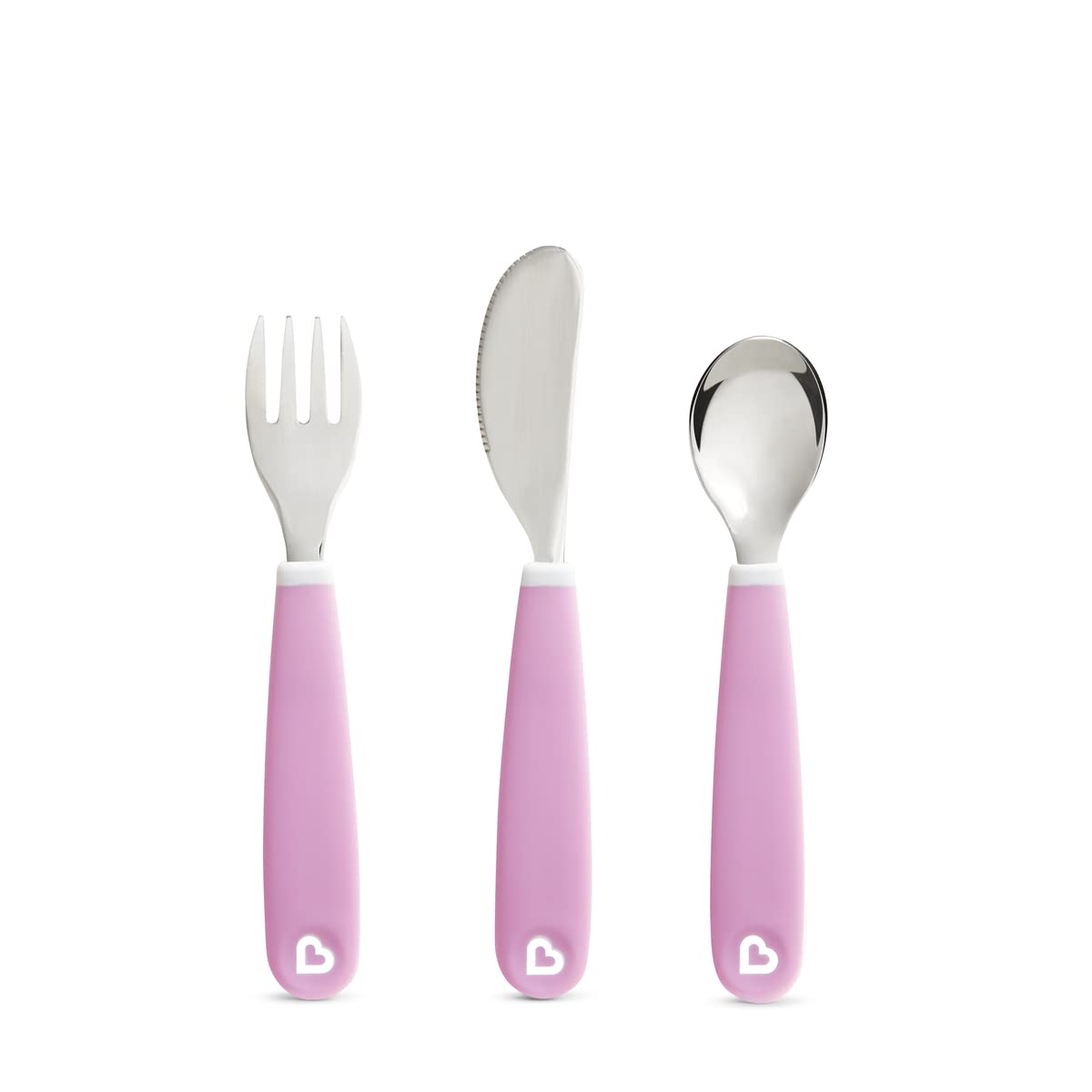 Munchkin Splash Toddler Cutlery Set (Fork, Knife & Spoon), Purple | BPA-Free, Dishwasher Safe, Easy-Grip Utensils for Self-Feeding | Safe Flatware for Babies & Toddlers 18+ Months