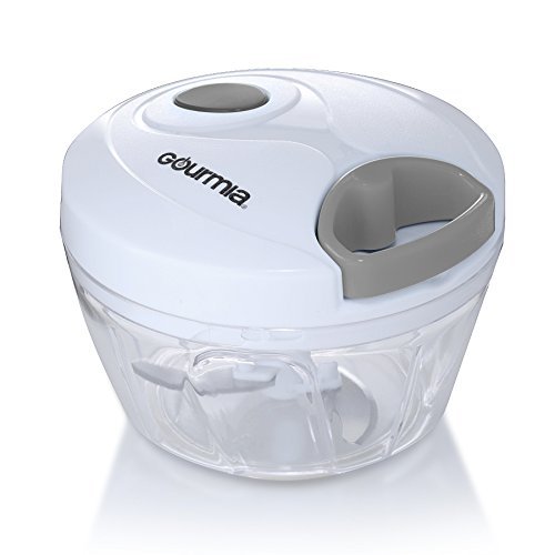 Gourmia GMS9280 Mini Slicer Pull String Manual Food Processor With Bowl