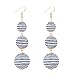 VK Accessories Thread Ball Dangle Earrings Thread Dangle Earrings Soriee Drop Earrings (blue white stripe)