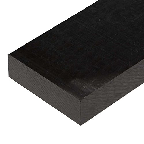 Online Plastic Supply Black Acetal Sheet, 2.000 (2 inch), 4 inches x 24 inches