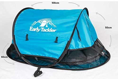 Early Tackler Bunji 209 Portable Beach Pop Up Tent for Babies UPF 50+ Lightweight Outdoor Travel Bed with Sleeping Pad and Blanket - Thumbnail 6