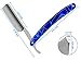 New Straight Edge Stainless Steel Barber Razor Folding Fold Shaving Shave Knife Cut Tool for Male Acrylic Handle (Deep Blue)