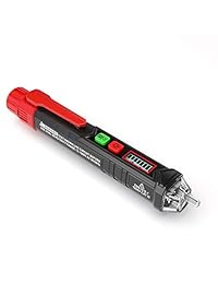 Comprobador de voltaje bolígrafo sin contacto con detector de linterna LED GFCI enchufe de salida probador de potencia enchufe automático de circuito eléctrico detector de voltaje de polaridad enchufe de pared interruptor localizador
