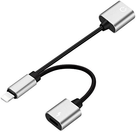 iphone 7 adapter,Leiin Headphone Jack adapter and 2 in 1 Lightning for iphone 7/7 Plus Cable-Silver