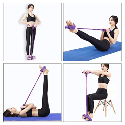 IBLUELOVER-Pedal-Leg-Puller-4-Tube-Latex-Sit-up-Bodybuilding-Expander-Elastic-Pull-Rope-Yoga-Fitness-Training-Equipment-Stretching-Slimming-Resistance-Straps-for-Abdomen-Waist-Arm
