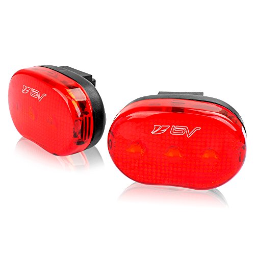 BV Bike Rear / Safety Light 2-Pack – Waterproof Red LED Flashing Taillight for Cycling, Dog-Walking, Running – 1 Year Warranty