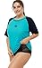 Vegatos Womens Plus Size Rash Guard Short Sleeve UV Rashguard Swimwear Top