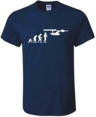 MITEES Mens Navy STAR TREK EVOLUTION - T Shirt - USS Enterprise
