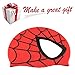 Swimming Cap,Dream Wings Waterproof Silicone Unisex Swimming Hat Spider Pattern Long Hair Hat for Kids Children,Boys and Girls for Water Sports (Red)