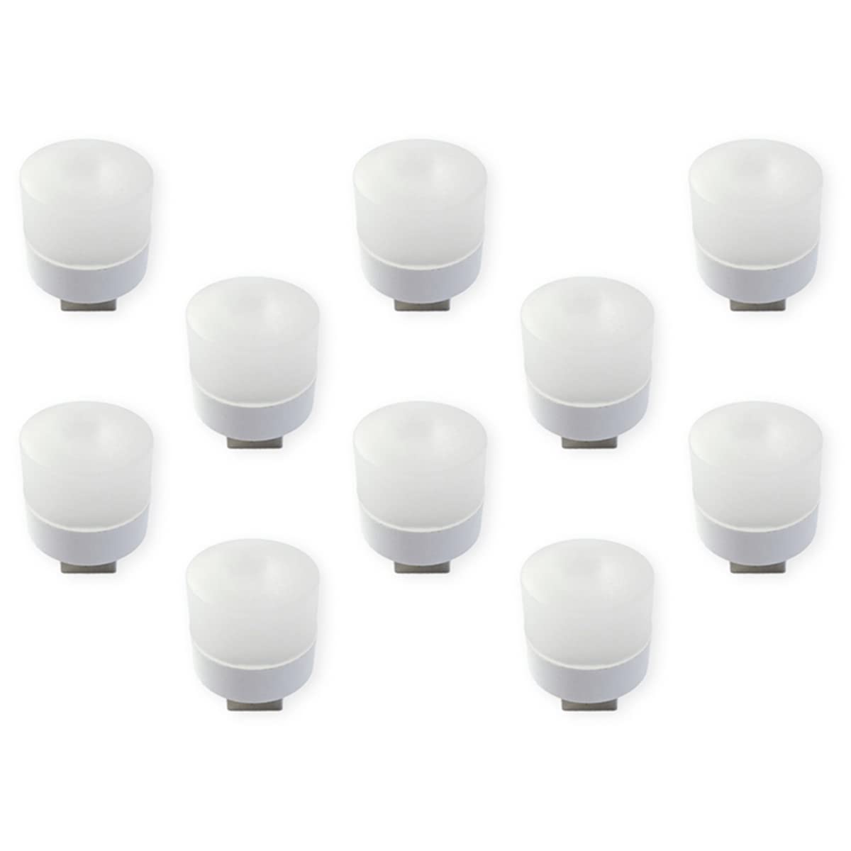 VOANZO 10 PCS Mini USB Night Lights Portable Home USB Atmosphere Lights LED Toilet Bedroom Lights Bulb for Bathroom Car Kitchen（Warm White）