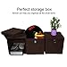 Pezin & Hulin 6 Pack Foldable Storage Cubes with Lid and Metal Eyelet Handle, Fabric Storage Bins 11 x 11 x 11 inch, Collapsible Basket Box Container, Cloth Organizer for Shelves, Closet, (Brown)