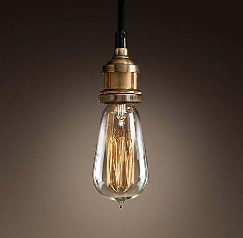 YUENSLIGHTING American Vintage Pendant Lights Copper lamp Holder Tungsten Light Bulb Industry Pendant Lamps [Energy Class A++]