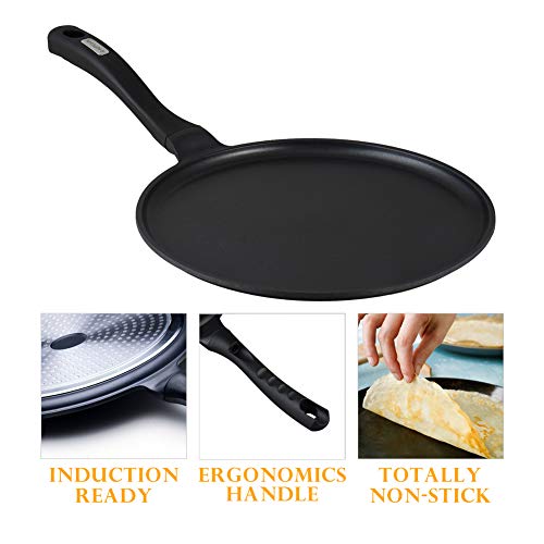S·KITCHN Crepe Pan Nonstick Dosa Pan, Tawa Pan for Roti Indian, Non