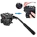 Fluid Head, Kamisafe KINGJOY VT-3510 Heavy Duty Video Camera Tripod Fluid Drag Pan Head with 1/4 3/8 Inch Screws Sliding Plate for DSLR Camera Video Camcorder Shooting Filming, Load up to 11lbs/5kg