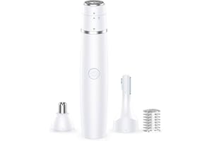 AISLEEK Nose Hair Trimmer for Women & Men, 3-in-1 Facial Hair Remover for Peach Fuzz, Eyebrow Trimmer, Shaper & Shaver, Ear & Face Grooming Kit, USB-C Rechargeable, Painless, Dry Use, Compact & Travel-Ready