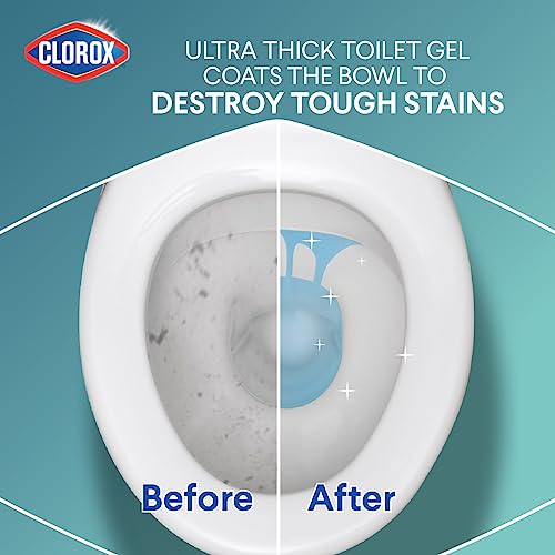 Clorox Toilet Bowl Cleaner, Clinging Bleach Gel, Ocean Mist 24 Ounces