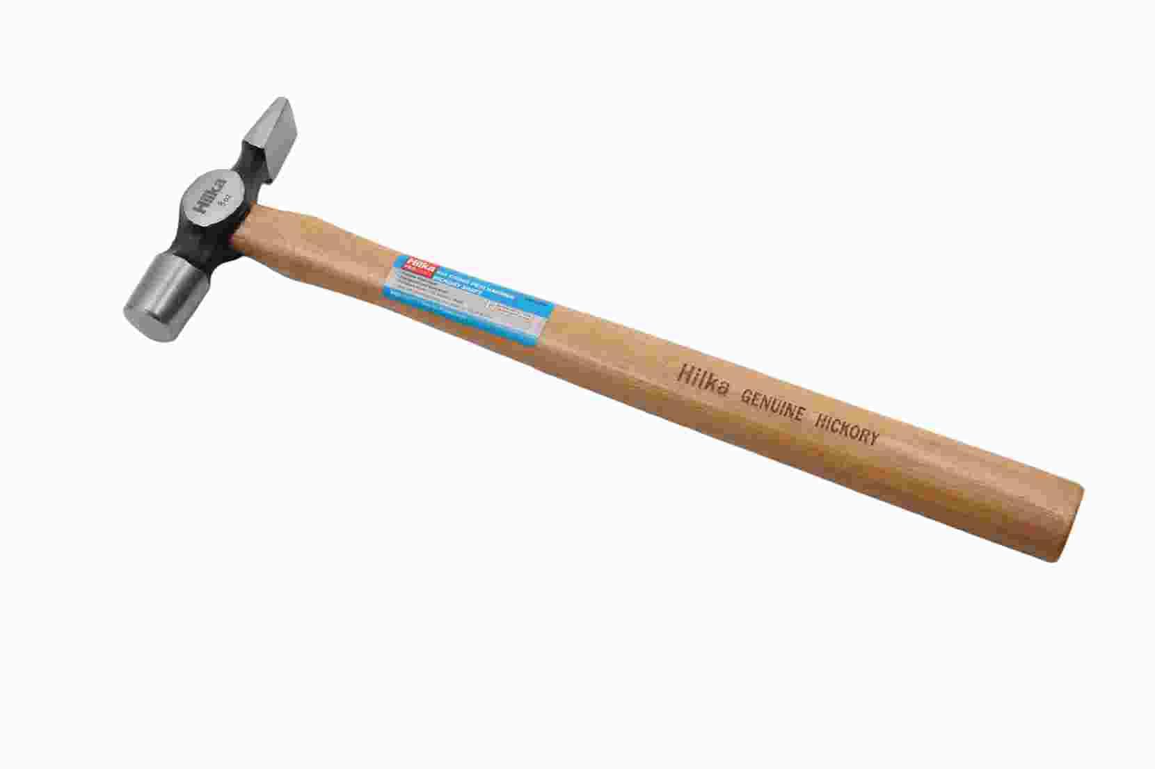 Hilka 54202708 Pro Craft Cross Pein Hammer Hickory Shaft, Brown, Silver