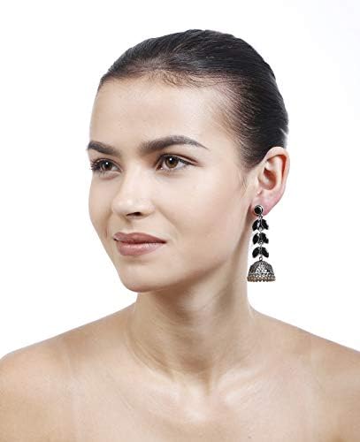 Indian Tribal Fashion Jewelry s Black Traditional Earring Set Kundan Jewelry