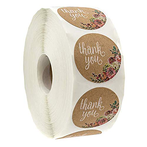 500Pcs / Roll Floral Decorative DIY Holiday Paper Self Adhesive Sticker Wedding Thank You Gift Wrapping Label Seal