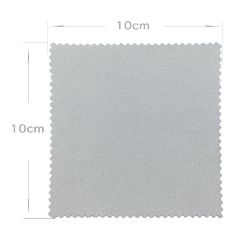 Lantee 100 Pcs Jewelry Cleaning Cloth Polishing Cloth for Sterling Silver Gold Platinum (Grey, 10cmx10cm)