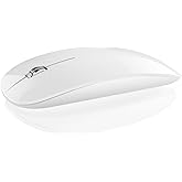 DC Wireless Mouse, 5 in 1 Bluetooth USB C Rechargeable Mouse for Laptops Disktops Tablets Compatible with Apple MacBook Pro/Air iPad iMac Sureface Chromebook Computer (White)