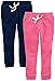 Carter's Girls' Big 2-Pack French Terry Joggers, Navy/Pink, 8